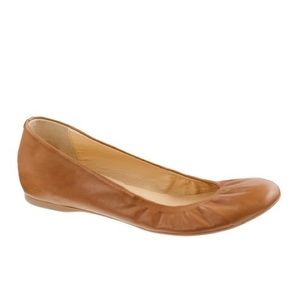 JCrew Leather Cece Flats in Sienna, Size 6